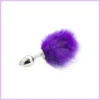 Acél anál plug puha lila pom-pommal-kis méret. szexbazar.hu 1
