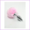 Bordás fém anál plug puha pom-pommal-kis méret. szexbazar.hu 1
