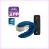 Satisfyer Double Love - okos, akkus, vízálló, rádiós párvibrátor,kék. szexbazar.hu 1