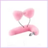 Pink cicafülek és anal plug rókafarok szexbazar.hu 1