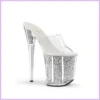 Pleaser ezüst csillámos platform papucs. 36-os szexbazar.hu 1